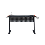 Q-Max Black & Red Finish Metal Gaming Table w/USB Port