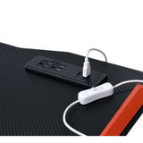 Q-Max Black & Red Finish Metal Gaming Table w/USB Port