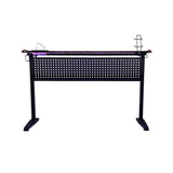 Q-Max Black & Red Finish Metal Gaming Table w/USB Port