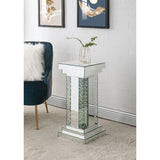 Q-Max Console Table Mirrored & Faux Diamonds Finish Mirror Glass