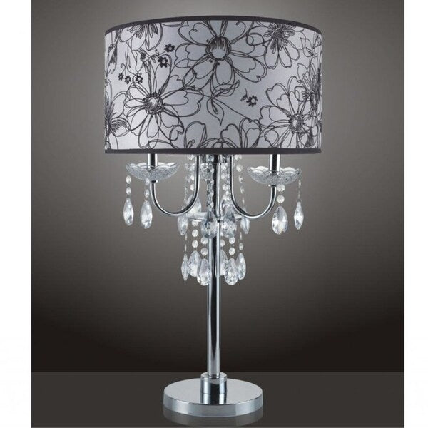Q-Max Crystal Inspired Touch 29.5"H Table Lamp, Black