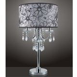 Q-Max Crystal Inspired Touch 29.5"H Table Lamp, Black