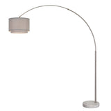 Q-Max Modern 81" Tall Standing Adjustable Arched Floor Lamp with Double Drum Shade and Marble Base