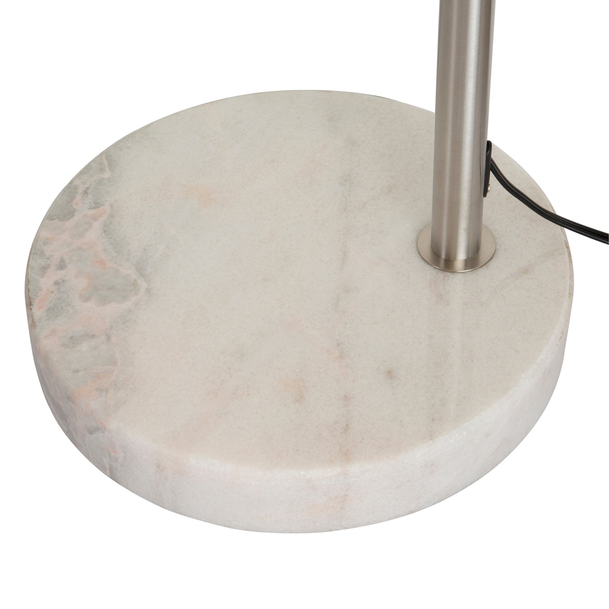 Q-Max Modern 81" Tall Standing Adjustable Arched Floor Lamp with Double Drum Shade and Marble Base