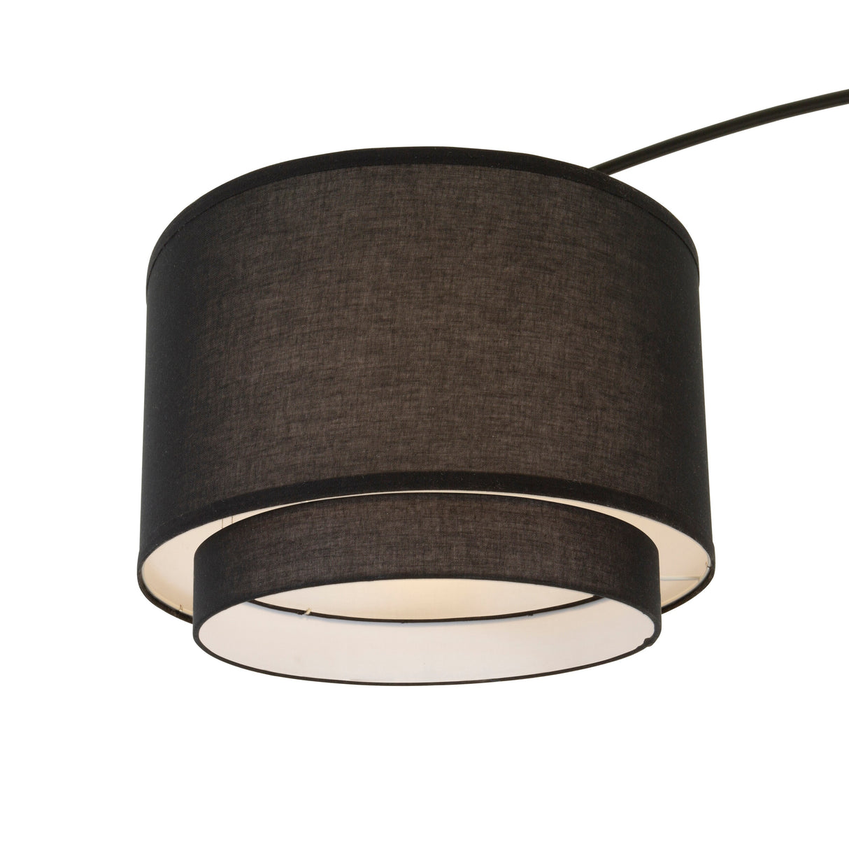 Q-Max Modern 81" Tall Standing Adjustable Arched Floor Lamp with Double Drum Shade and Marble Base