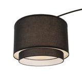 Q-Max Modern 81" Tall Standing Adjustable Arched Floor Lamp with Double Drum Shade and Marble Base