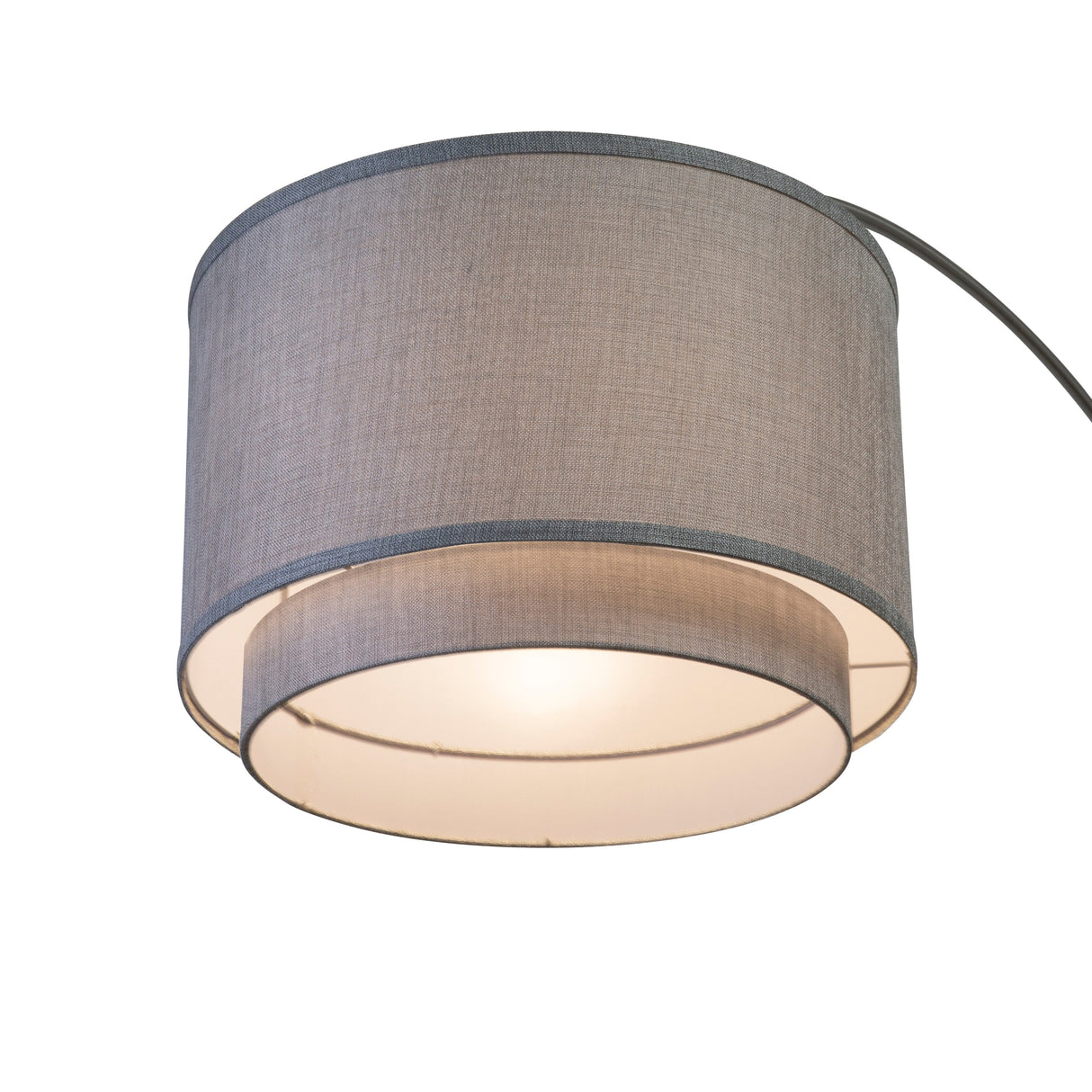 Q-Max Modern 81" Tall Standing Adjustable Arched Floor Lamp with Double Drum Shade and Marble Base