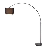 Q-Max Modern 81" Tall Standing Adjustable Arched Floor Lamp with Double Drum Shade and Marble Base