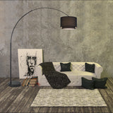 Q-Max Modern 81" Tall Standing Adjustable Arched Floor Lamp with Double Drum Shade and Marble Base