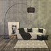 Q-Max Modern 81" Tall Standing Adjustable Arched Floor Lamp with Double Drum Shade and Marble Base