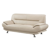 Q-Max Faux Leather Sofa with Stainless Steel Legs
