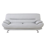 Q-Max Faux Leather Sofa with Stainless Steel Legs