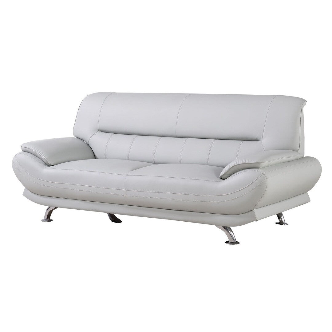 Q-Max Faux Leather Sofa with Stainless Steel Legs