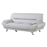 Q-Max Faux Leather Sofa with Stainless Steel Legs