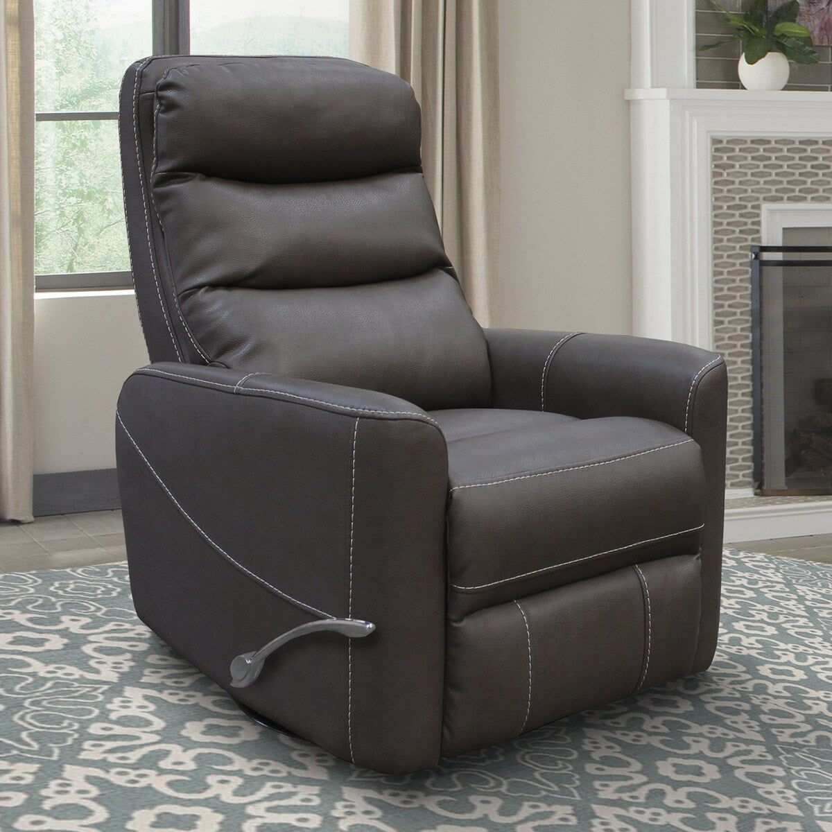 Q-Max Manual Swivel Glider Recliner Articulating Headrest