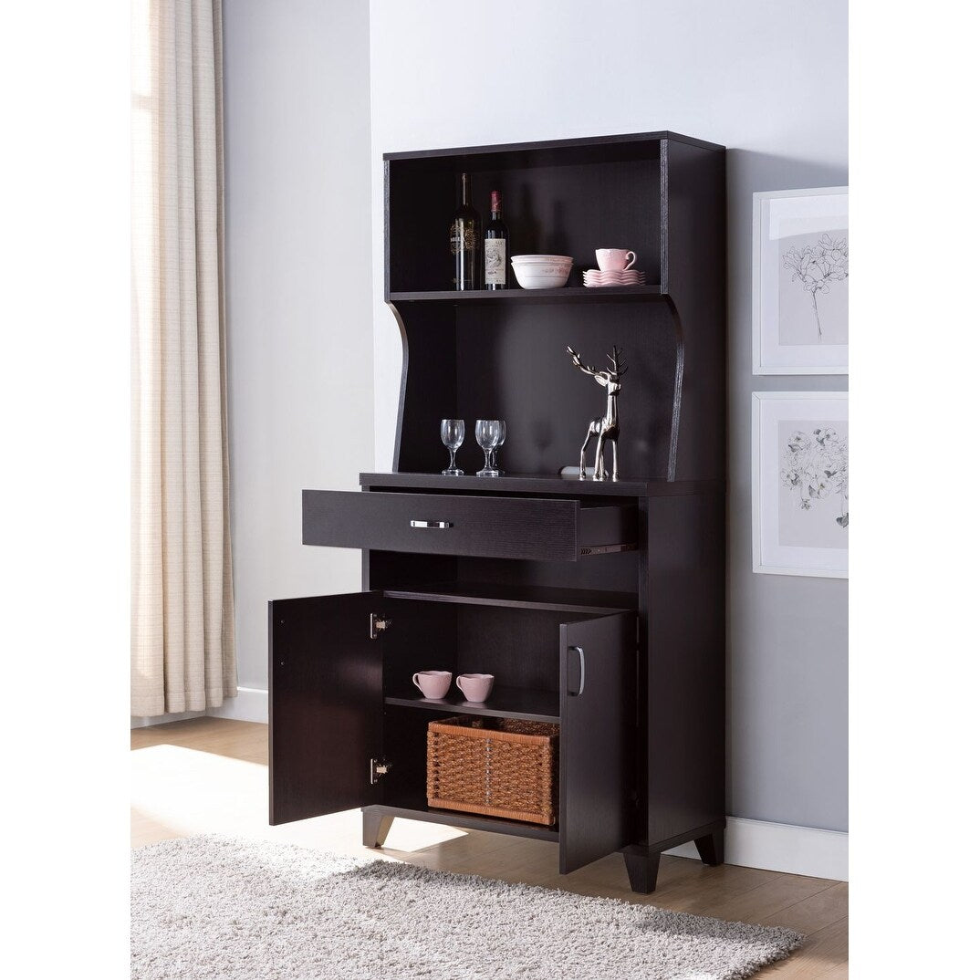 Q-Max Mid Century Modern Baker's Rack Featuring One Top Open Shelf