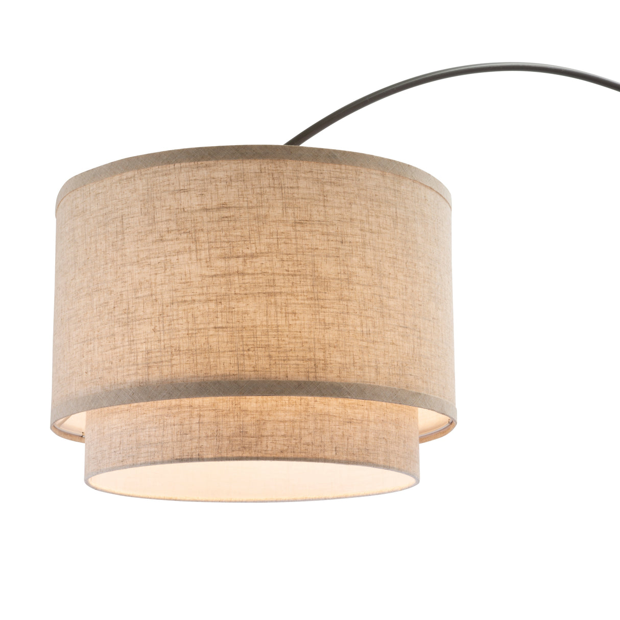 Q-Max Modern 81" Tall Standing Adjustable Arched Floor Lamp with Double Drum Shade and Marble Base