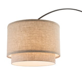 Q-Max Modern 81" Tall Standing Adjustable Arched Floor Lamp with Double Drum Shade and Marble Base