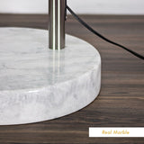 Q-Max Modern 81" Tall Standing Adjustable Arched Floor Lamp with Double Drum Shade and Marble Base