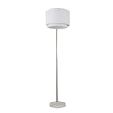 Q-Max Modern 81" Tall Standing Adjustable Arched Floor Lamp with Double Drum Shade and Marble Base
