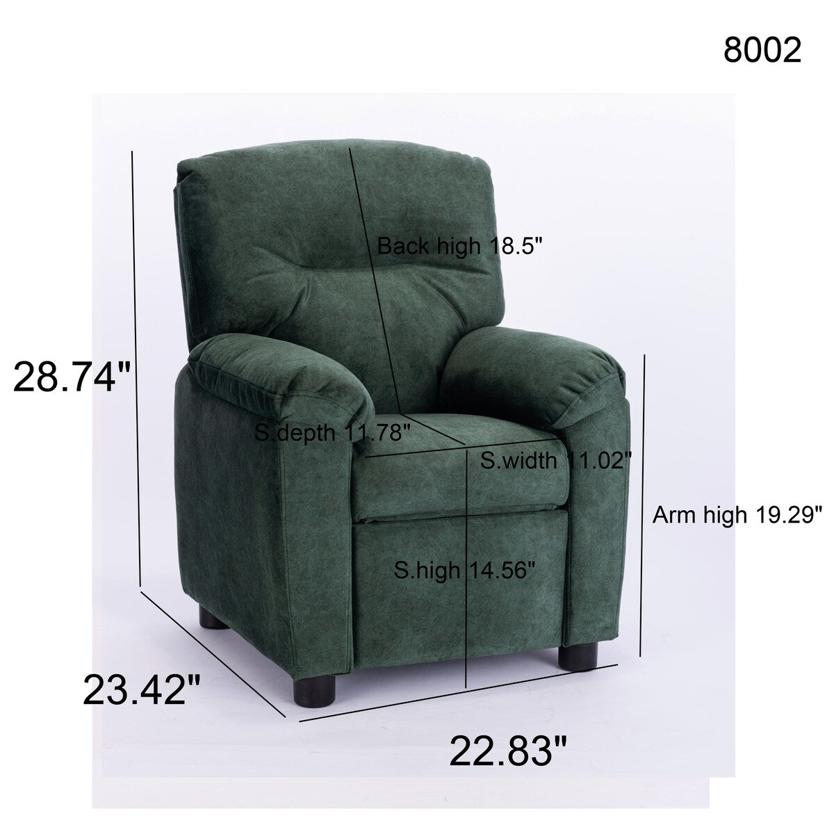 Q-Max Modern Kids Recliner Sofa Chair with Pillow Top Armrest and Footrest