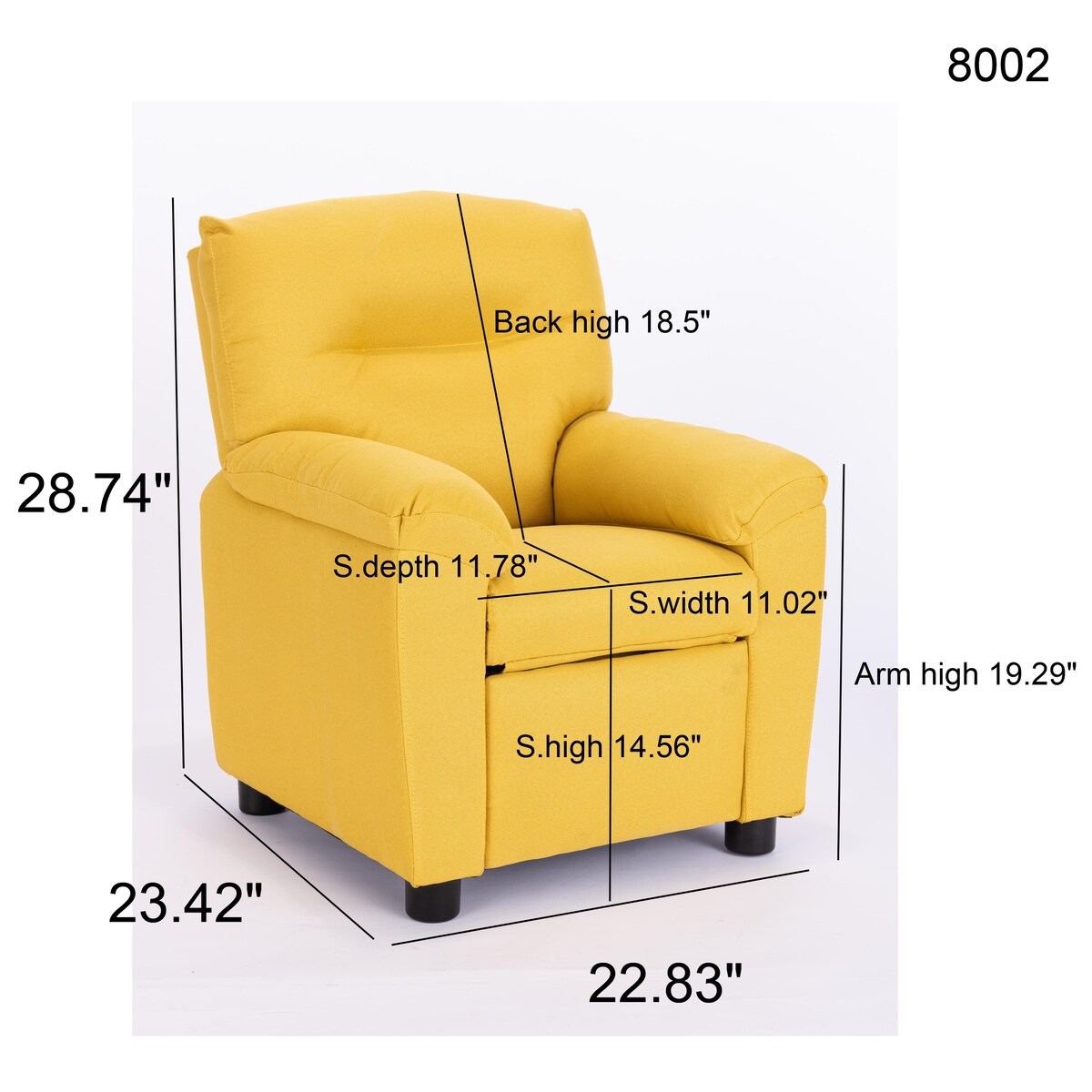 Q-Max Modern Kids Recliner Sofa Chair with Pillow Top Armrest and Footrest
