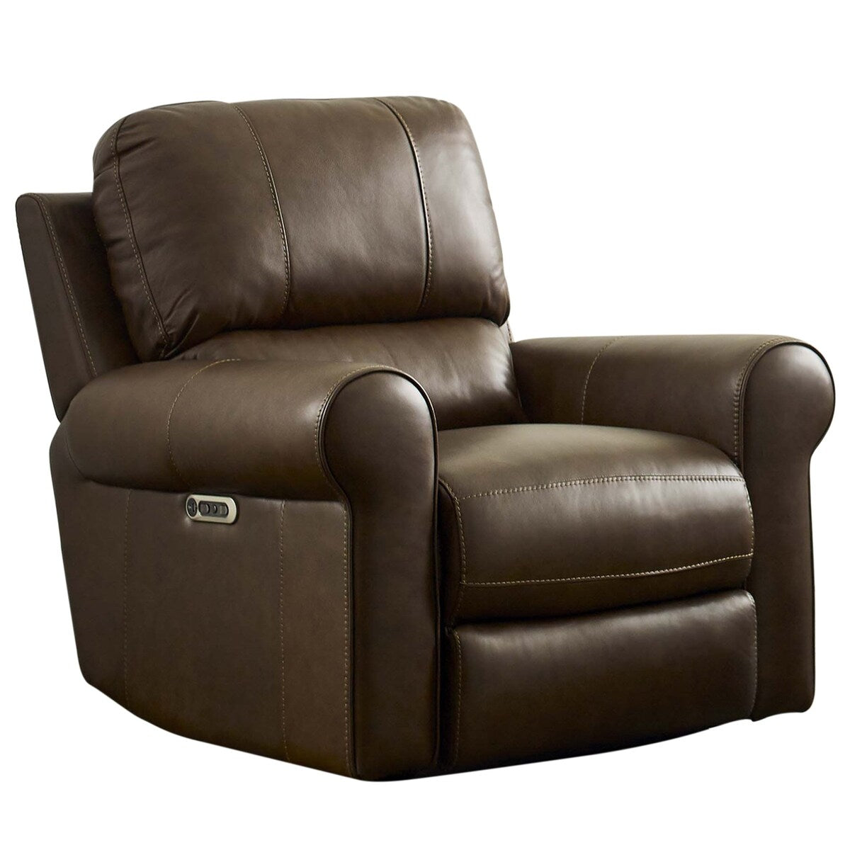 Q-Max Power Recliner Top Grain Leather With Power Headrest And USB Port In Verona Brown Cover