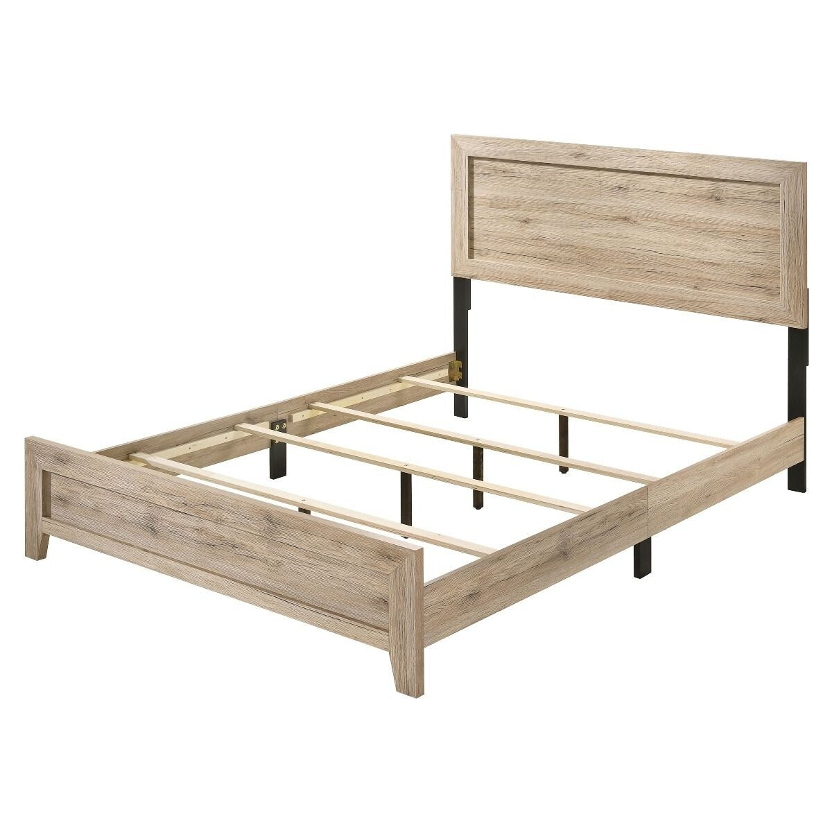 Q-Max Rectangular Headboard With Low Profile Footboard With Tapered Legs King Bed