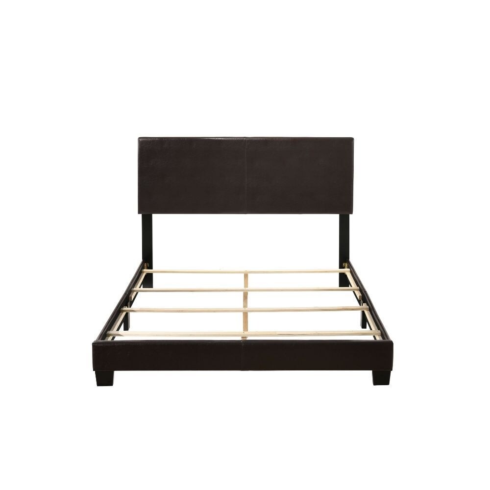 Q-Max Selected Faux leather Materials Sleek Straight Lines Queen Bed