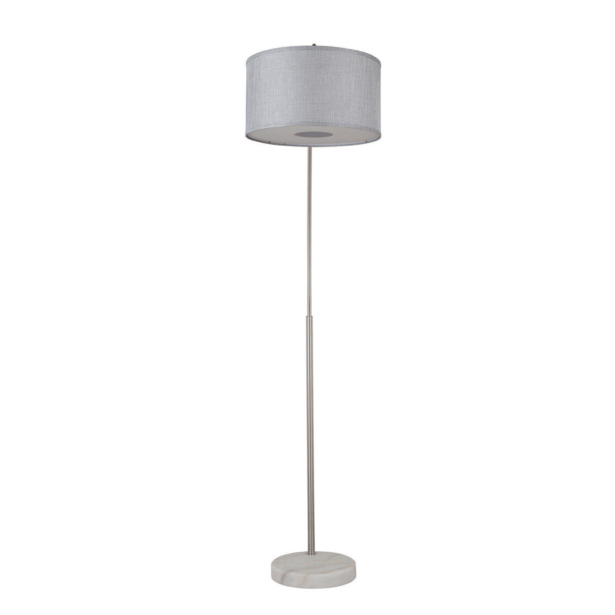 Q-Max 81" Steel Adjustable Arching Floor Lamp With Extra Large Shade and Marble Base