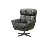 Q-Max Adjustable Vintage Black Top Grain Leather Living room chair