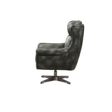 Q-Max Adjustable Vintage Black Top Grain Leather Living room chair