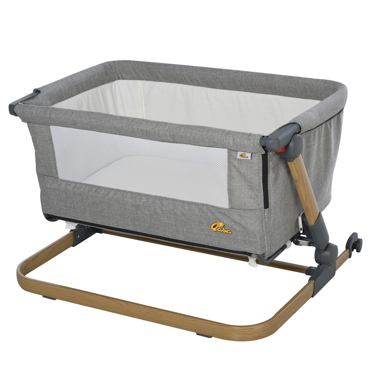 Qaba Bassinet Baby Folding and Adjustable Baby Crib for 0-5 Months with Easy Moving Wheels & 5 Height Levels