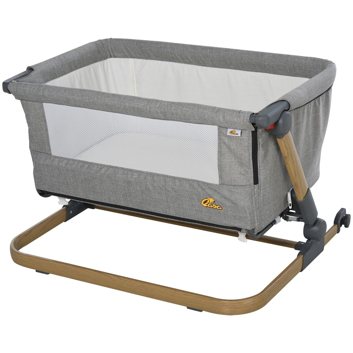 Qaba Bassinet Baby Folding and Adjustable Baby Crib for 0-5 Months with Easy Moving Wheels & 5 Height Levels