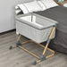 Qaba Bassinet Baby Folding and Adjustable Baby Crib for 0-5 Months with Easy Moving Wheels & 5 Height Levels