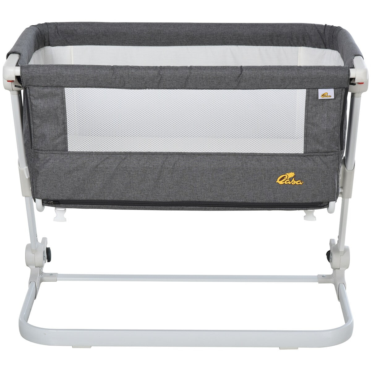Qaba Bassinet Baby Folding and Adjustable Baby Crib for 0-5 Months with Easy Moving Wheels & 5 Height Levels