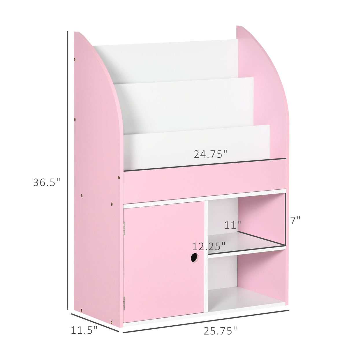 Qaba Bookshelf, Multi-Purpose Kids Toy Storage Organizer for Preschool & Early Reading, Kids Bookcase with Cabinet