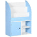Qaba Bookshelf, Multi-Purpose Kids Toy Storage Organizer for Preschool & Early Reading, Kids Bookcase with Cabinet