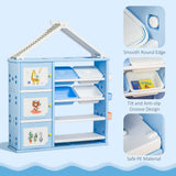 Qaba Toy, Clothing, and School Supplies Kids Storage Organizer Cabinet for Kids Bedroom Storage and More, Shelves with Bins