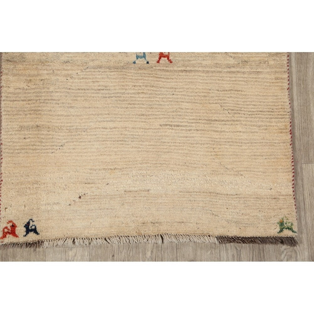 Qashqai Gabbeh Shiraz Hand Knotted Persian Modern Area Rug - 4'3" x 3'2"