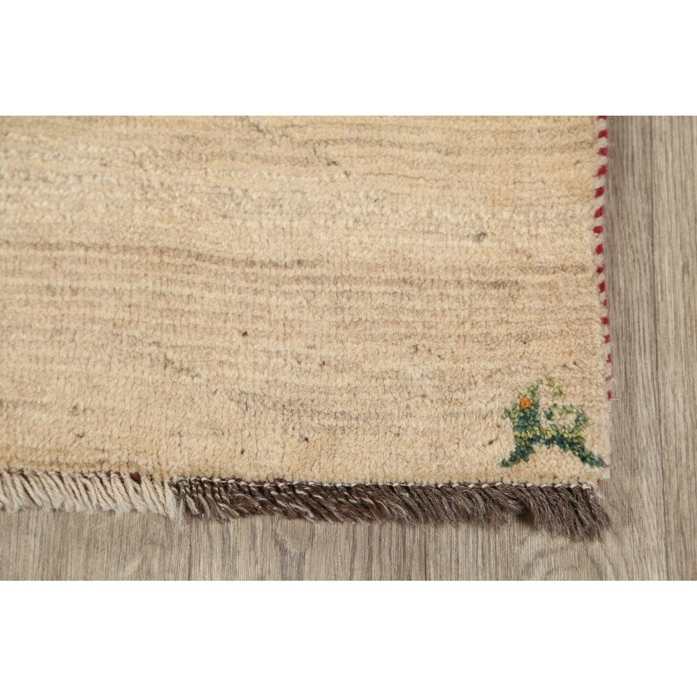 Qashqai Gabbeh Shiraz Hand Knotted Persian Modern Area Rug - 4'3" x 3'2"