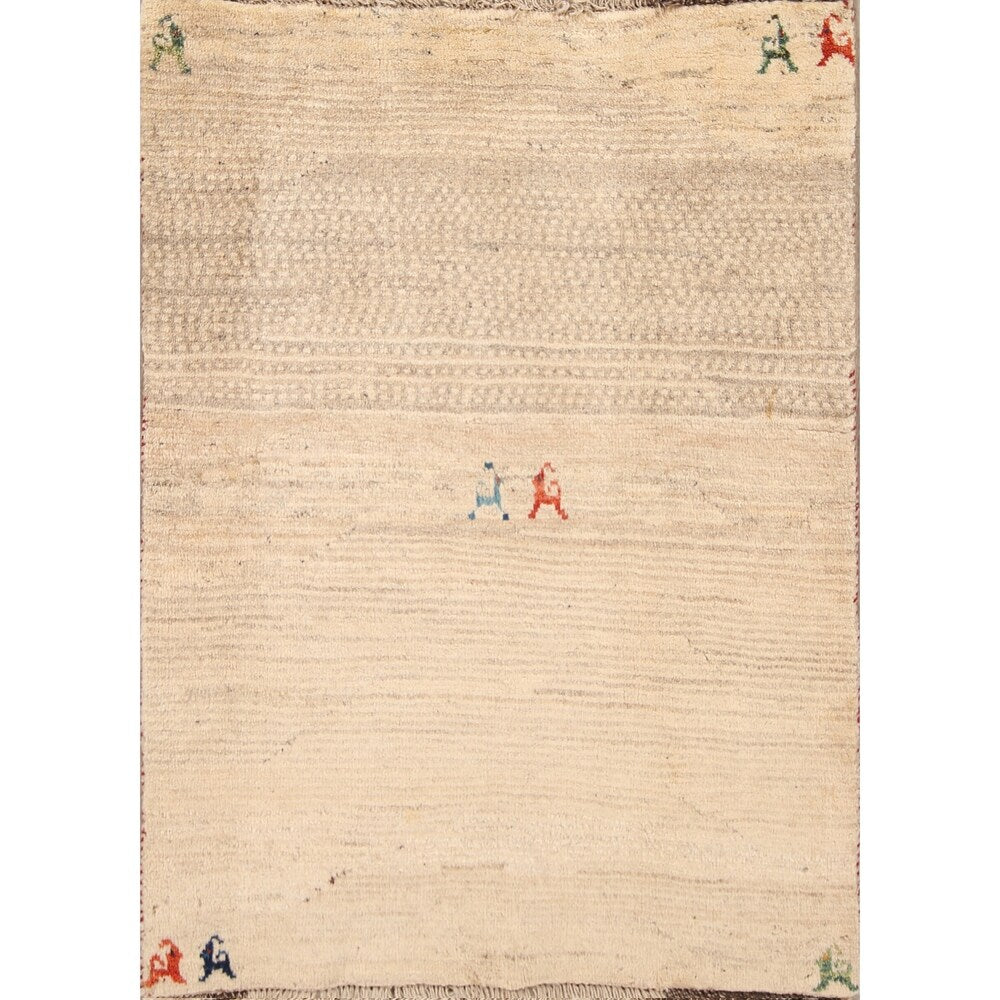 Qashqai Gabbeh Shiraz Hand Knotted Persian Modern Area Rug - 4'3" x 3'2"