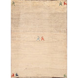 Qashqai Gabbeh Shiraz Hand Knotted Persian Modern Area Rug - 4'3" x 3'2"