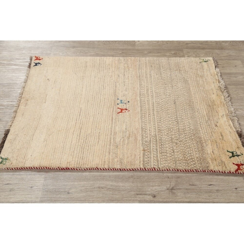 Qashqai Gabbeh Shiraz Hand Knotted Persian Modern Area Rug - 4'3" x 3'2"