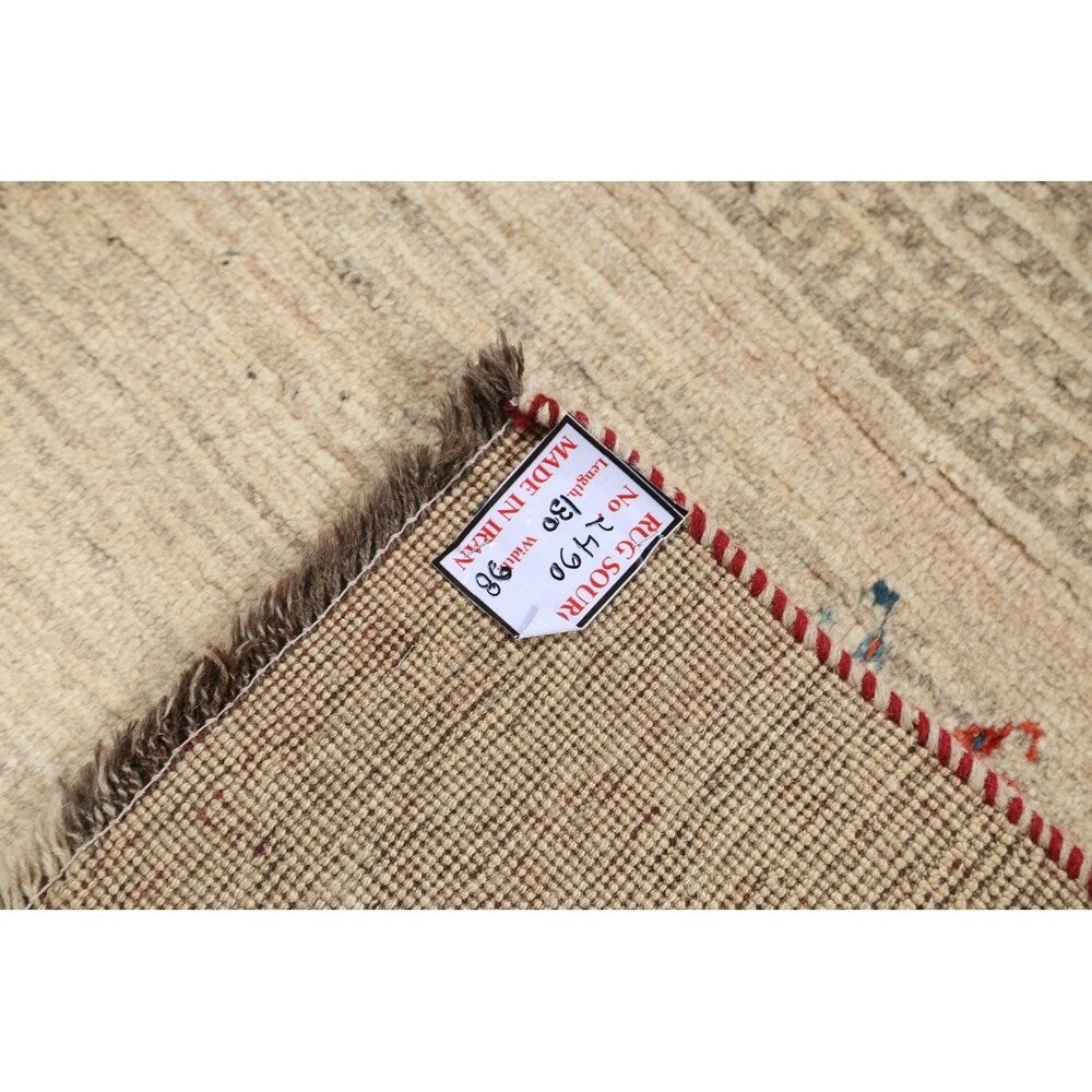 Qashqai Gabbeh Shiraz Hand Knotted Persian Modern Area Rug - 4'3" x 3'2"