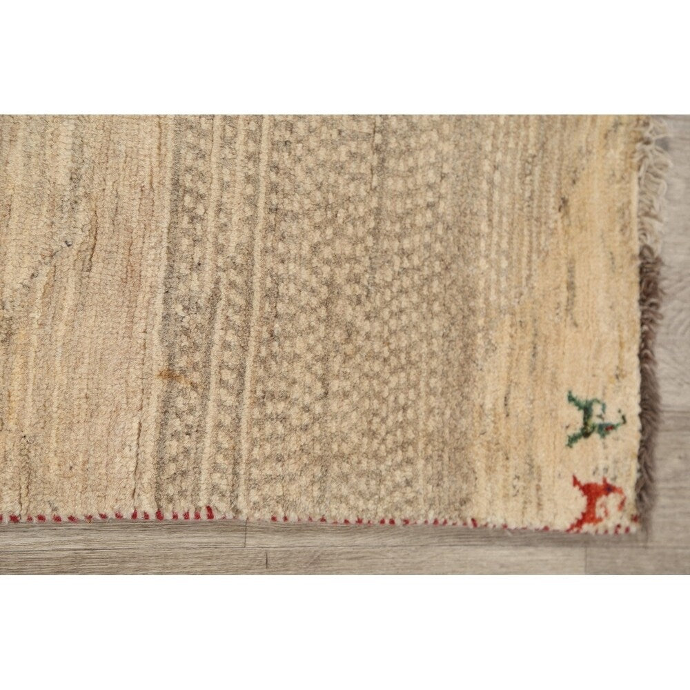 Qashqai Gabbeh Shiraz Hand Knotted Persian Modern Area Rug - 4'3" x 3'2"