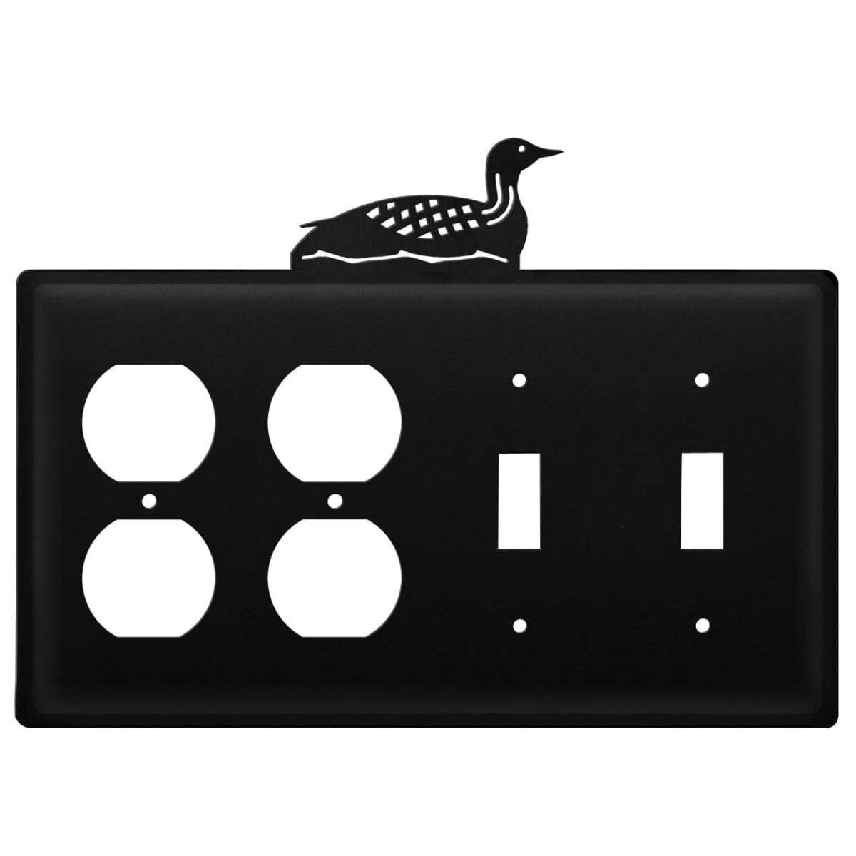 Quad Loon - Double Outlet and Double Switch Cover - CUSTOM Product - If Out Of Stock, Allow 4 to 6 Weeks - 8