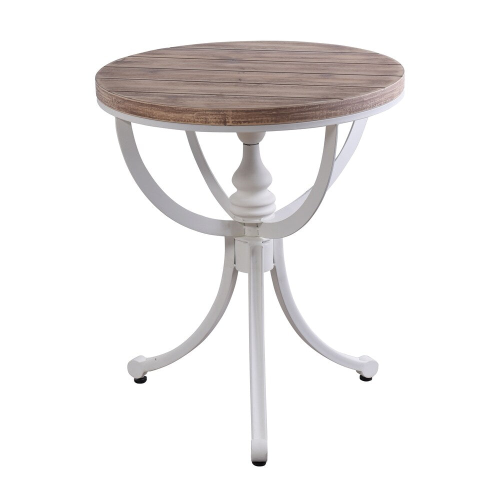 StyleCraft Quail Farm White and Natural Side Table