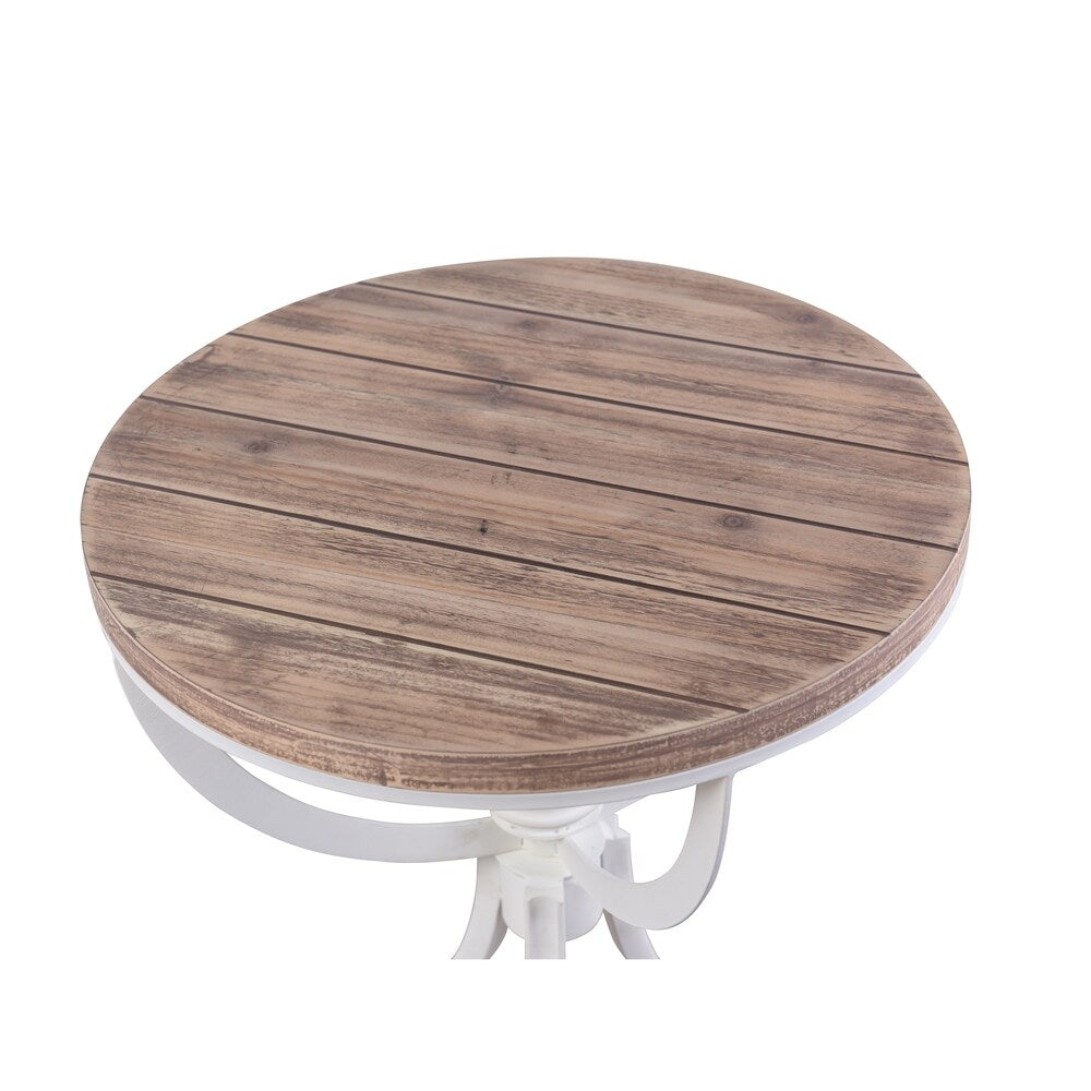 StyleCraft Quail Farm White and Natural Side Table