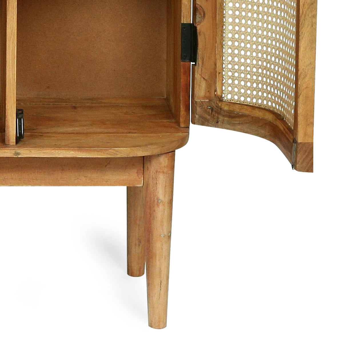 Quarrier Acacia Wood and Cane 3 Shelf Bookcase by Christopher Knight Home